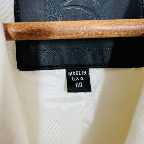 Bebe Y2K Blazer Winter White Black Trim Tuxedo Jacket - 00 - Picture 5 of 7